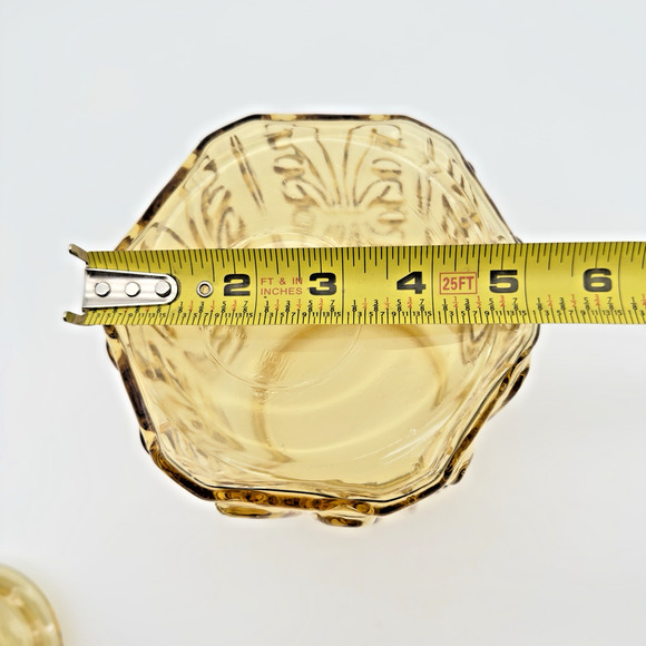 Vintage Federal Glass Amber Yellow Canister Show Off Jar Sun Gold 1970s READ 9" - Picture 6 of 7